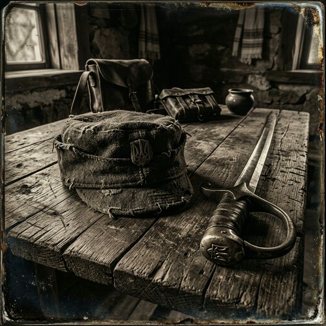 Antique Partisan Cap and Saber